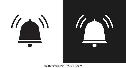 Bell ring icon line art vector