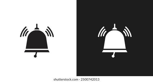 Vector de arte de línea de icono de anillo de campana