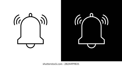 Bell ring icon line artwork group
