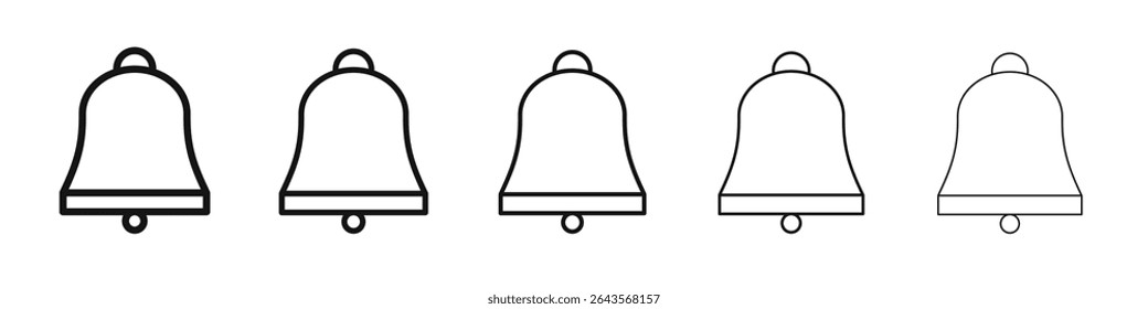 Bell ring icon vector outline set illustration sign