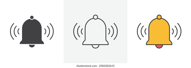 Bell ring icons pack for website designs