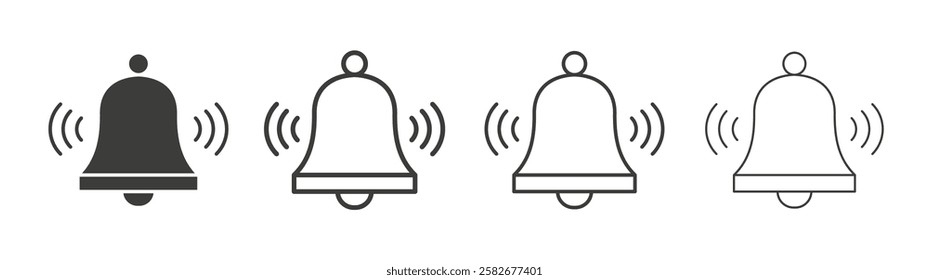 Bell ring icons set vectors graphic designs