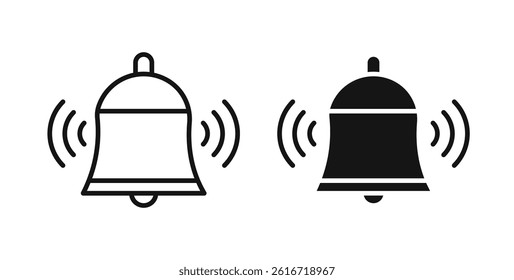 Bell ring icons set for website design