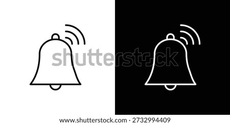 Bell ring icons symbols. Collection of simple black icons