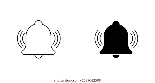 Bell ring icons thin line illustrations designs