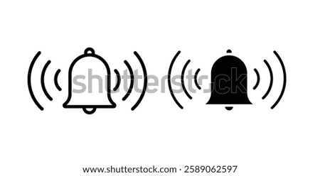 Bell ring icons thin line illustrations designs