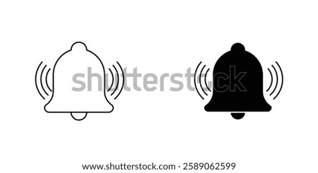 Bell ring icons thin line illustrations designs