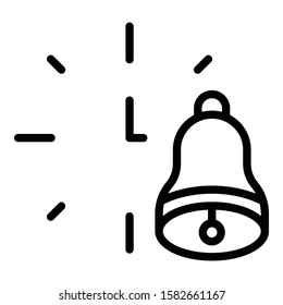 Bell ring lesson start icon. Outline bell ring lesson start vector icon for web design isolated on white background