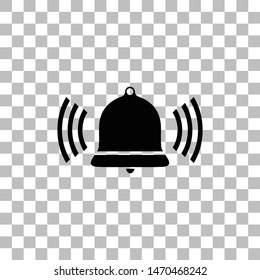 Bell Ring Voice. Black flat icon on a transparent background. Pictogram for your project