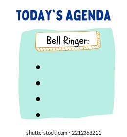 Bell Ringer Totay's Agenda Banner Vector Design Illustration. Social Media Post concept. 