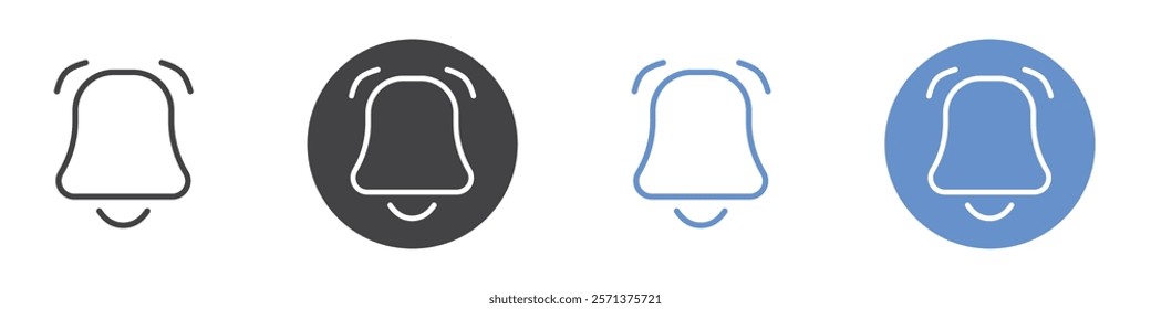 Bell ringing icon vector symbol outline sign