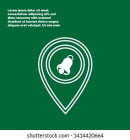 Bell Ringing - map pin. usb connected logo concept
