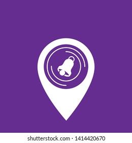 Bell Ringing - map pin. usb connected logo concept