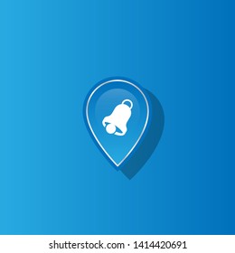 Bell Ringing - map pin. usb connected logo concept