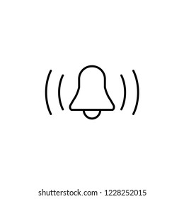 bell ringing; mute symbol line black icon on white background