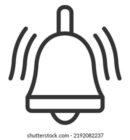 El timbre suena, el paquete ha sido entregado - icono, ilustración en fondo blanco, estilo de contorno