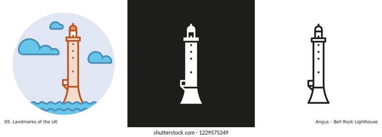 Bell Rock Lighthouse Icon - Angus, Scotland