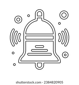 Bell, School, Back, Education line icon vector