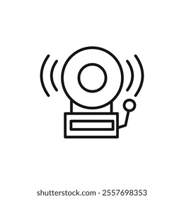 Bell school icon Isolated flat vector in outline