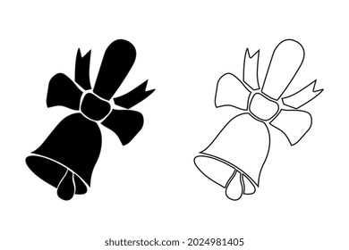 Glockenschulsymbol einzeln auf weißem Hintergrund.