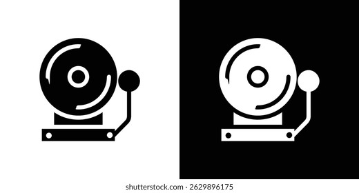 Bell school icon in solid flat trendy design style.