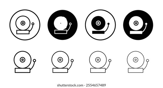 Bell school icon Thin line vector illustration set