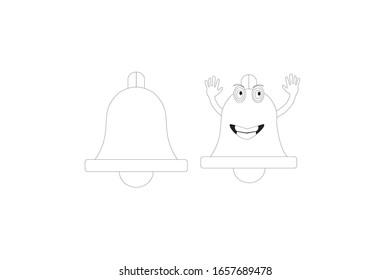 Bell school object vector Outline illustration