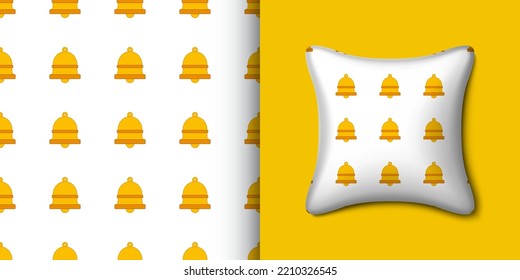 Bell seamless pattern with pillow. Vector illustration