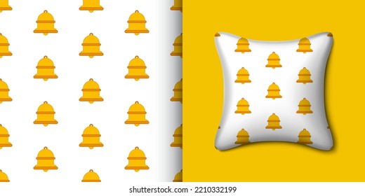 Bell seamless pattern with pillow. Vector illustration