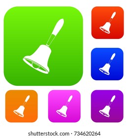 Bell set icon color in flat style isolated on white. Collection sings vector illustration