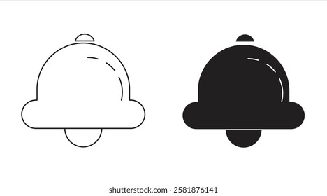 
Bell set icon, Silhouette and flat style, eps 10, on white back screen, vector illustration.