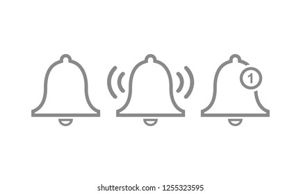 bell set icon symbol vector 