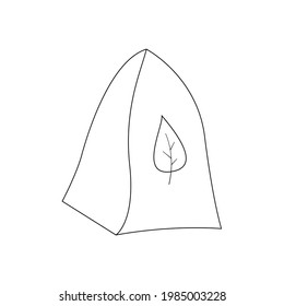 Bell shaped felt hat for use in the sauna or steam room. Heatstroke protection. Contour black and white isolated illustrations in doodle style on a white background.