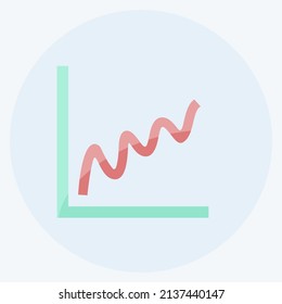 Bell Shaped Graph Icon in trendy flat style isolated on soft blue background
