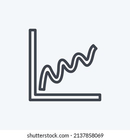 Bell Shaped Graph Icon im trendigen Linienstil einzeln auf hellblauem Hintergrund