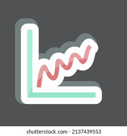 Bell Shaped Graph Sticker in trendy isolated on black background