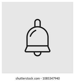Bell sign icon in trendy flat style isolated on grey background, modern symbol vector illustration for web