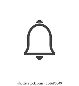 Bell sign line vector icon on the white background