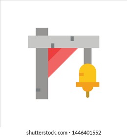 Bell, Sign, Train, Transportation  Flat Color Icon. Vector icon banner Template