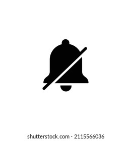 Bell simple flat icon vector illustration. Alarm icon vector illustration. Silent bell icon vector