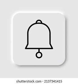 Bell simple icon vector. Flat desing. Neumorphism design.ai