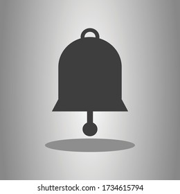 Bell simple icon vector with shadow. Flat design 