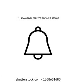 Bell simple line icon vector illustration.Editable stroke. 48x48 Pixel Perfect.