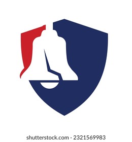 bell with simple shield logo icon