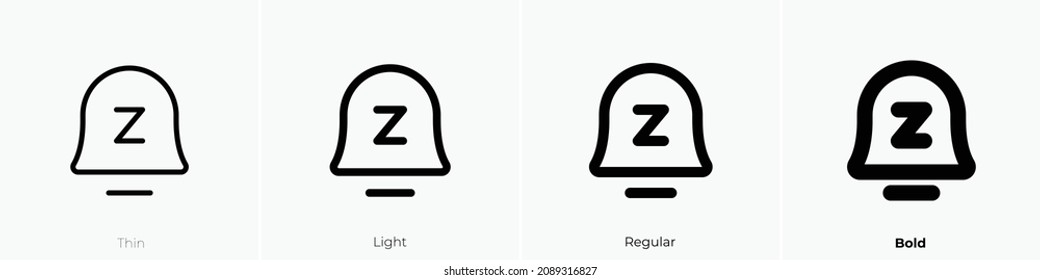 bell simple z icon. Thin, Light Regular And Bold style design isolated on white background