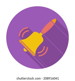 Bell. Single flat color icon. Vector illustration.