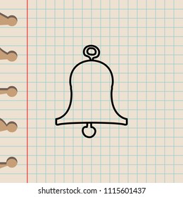 bell sketch icon. Element of education icon for mobile concept and web apps. Outline bell sketch icon can be used for web and mobile on school notebook