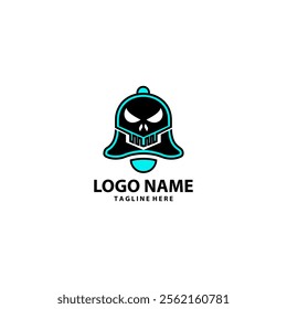 bell skull logo design vector