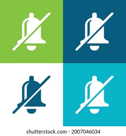 Bell Slash Flat four color minimal icon set