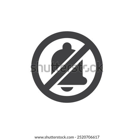 Bell with a slash vector icon. filled flat sign for mobile concept and web design. Notification Off glyph icon. Disabled or turned off notification symbol, logo illustration. Vector graphics